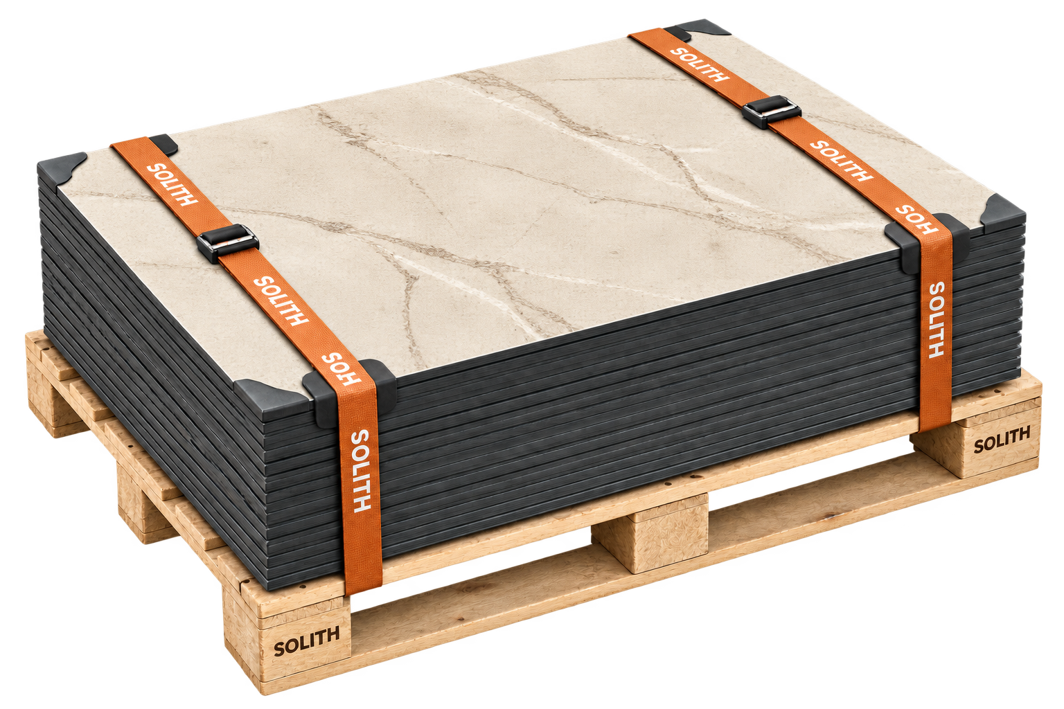 Palé de placas Urban de piedra beige con vetas con cintas Solith